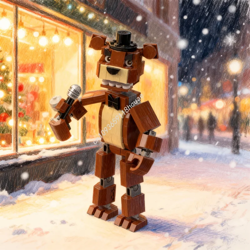 307pcs MOC Freddy Fazbear FNAF Model Bouwstenen Constructie DIY Speelgoed Kerstcadeaus Creatief Idee Onderwijs Kinderen Baksteen