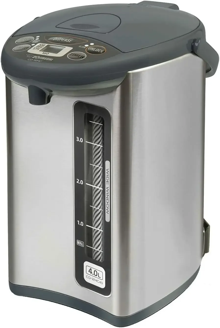 Zojirushi CD-WHC40XH Micom Water Boiler and Warmer, 135 oz, Stainless Gray