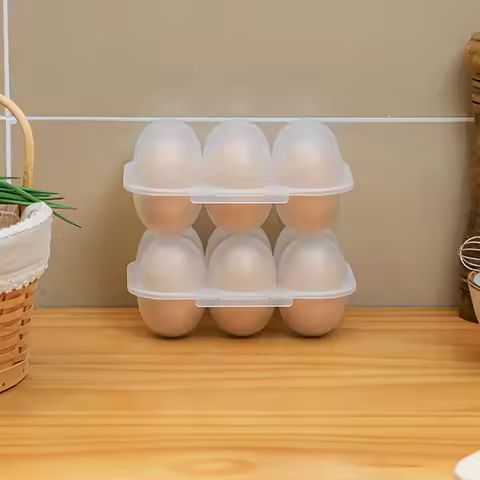 Reusable 6 Grid Egg Holder Clear Egg Protection Box Egg Carton With Egg Dispensers Egg Carriage For Refrigerator Camping Picnic