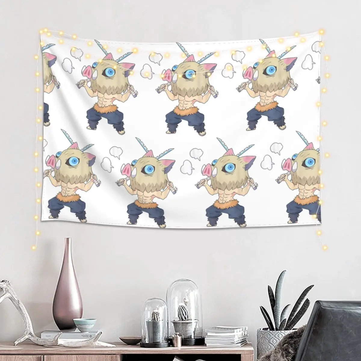 Slayer Demon Anime Teams Tapestry Hippie Wall Hanging Aesthetic Home Decor Tapestries for Living Room Bedroom Dorm Room