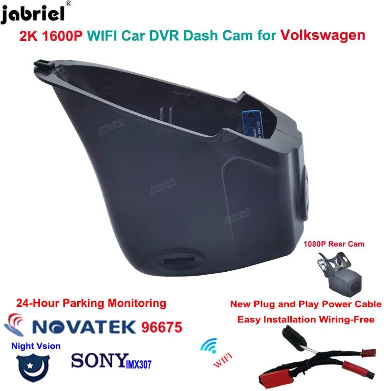 

For Volkswagen VW Passat CC 2015 2016 2017 Dash Cam Camera 2K WIFI Car DVR 24H Night Vision Video Recorder for Skoda Superb