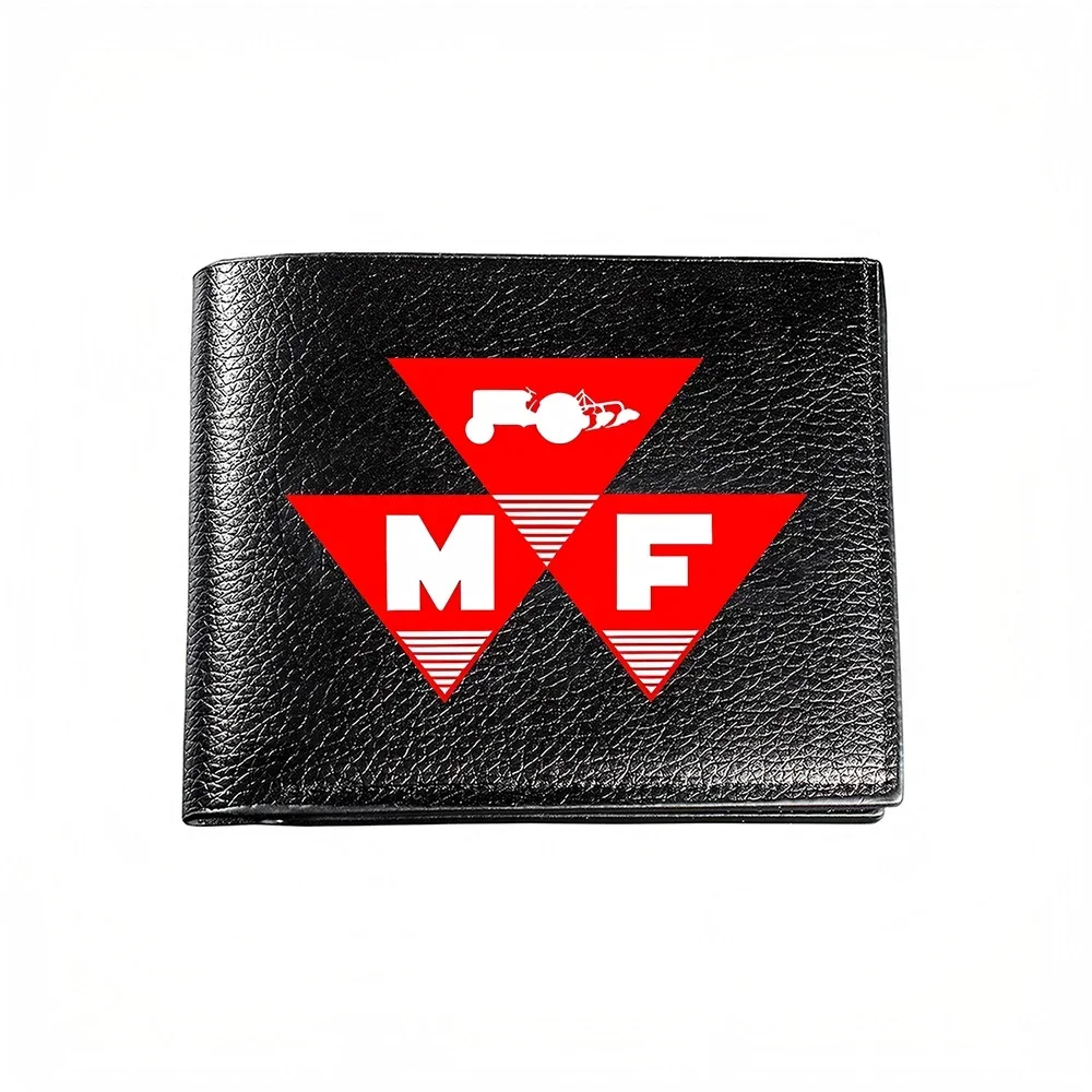 Red Triangle M F Logo Fashion Men Wallet Card Holder Casual Business Style Print Design Modern Minimalist Look