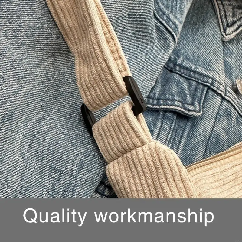 

Durable Corduroy Single Shoulder Bag with Adjustable Strap Chest Pack for Women 20CA