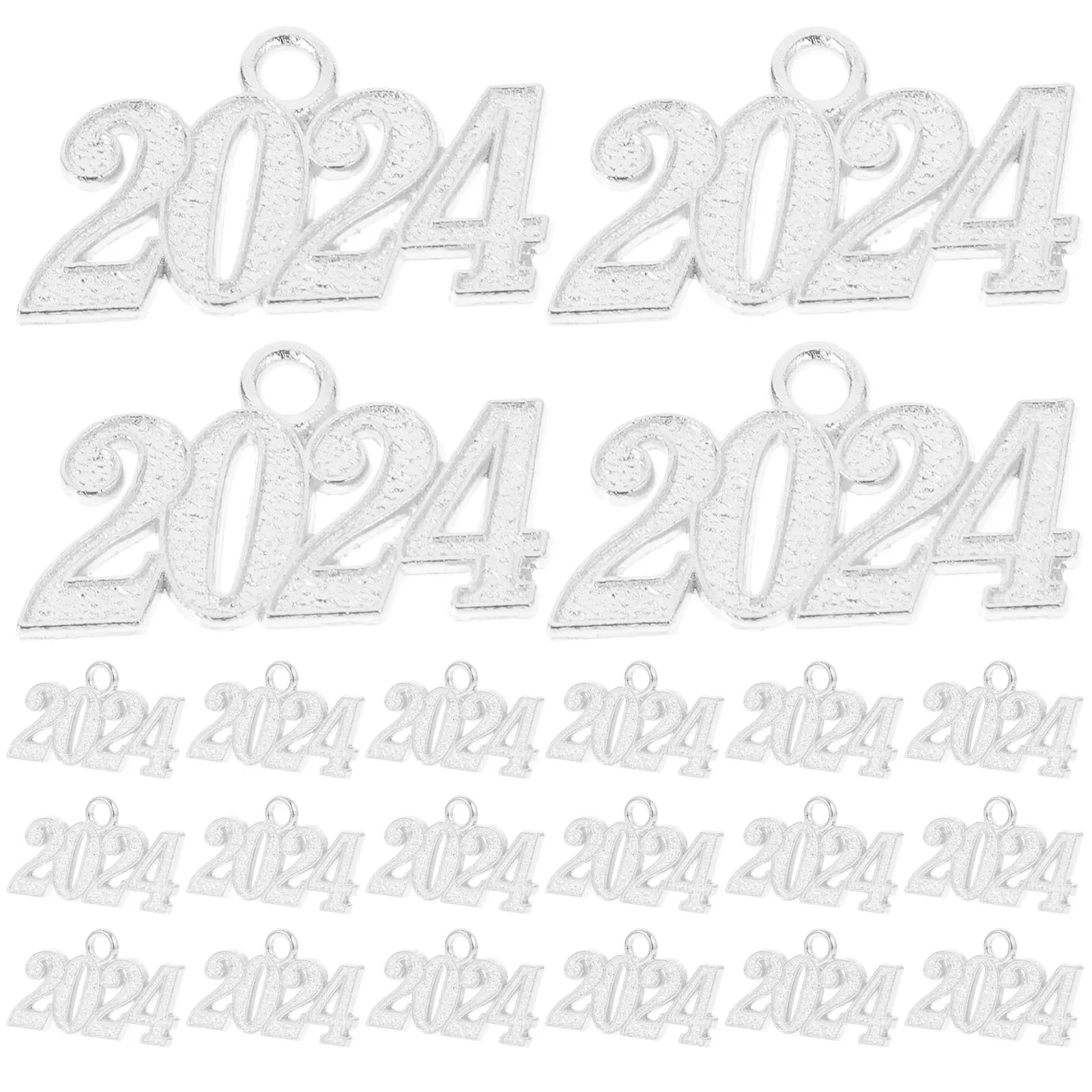 

50 Pcs Digital Pendant Necklace Charm for Diy Jewelry Silver Alloy Metal Charms