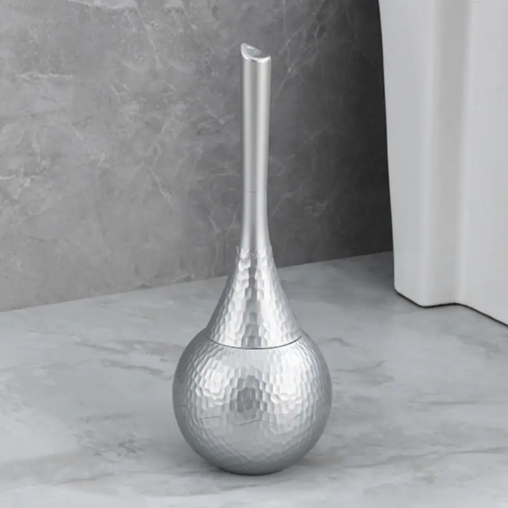 High Quality Golden High-end Cleaning Brush Long Handle with Base Holder Toilet Brush Non-Scratch Household Bathroom Brush