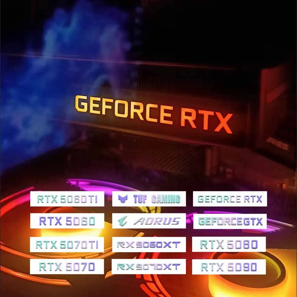 Panel de Iluminación ARGB para GPU de PC, Color Blanco, para 5060 5070ti 5080 5090 AORUS GEFORCE GTX ROG TUF Gaming RX9070/9060XT AURA SYNC