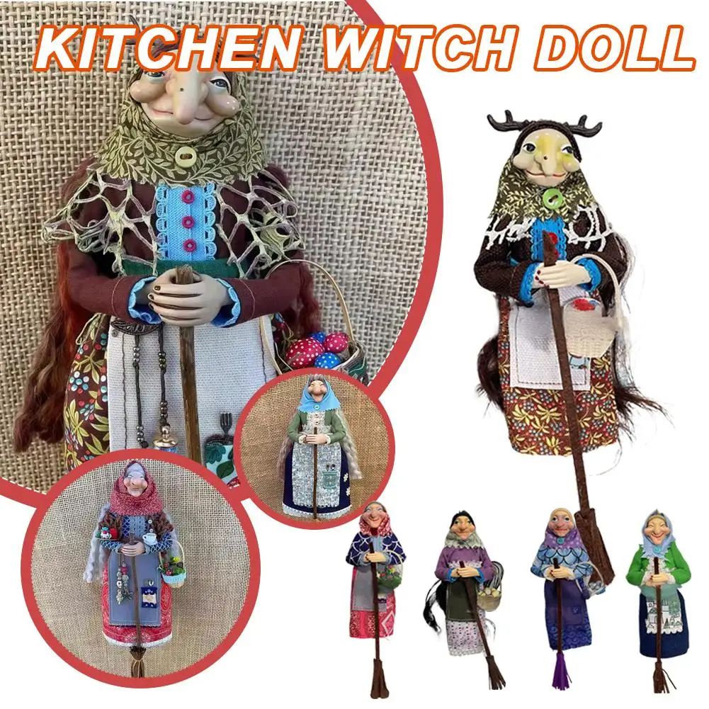 

Kitchen Witch Doll Handmade Luck Companion For Your Kitchen Hanged Witch Dolls Hanging Pendant Festive Antique-Inspired Decor