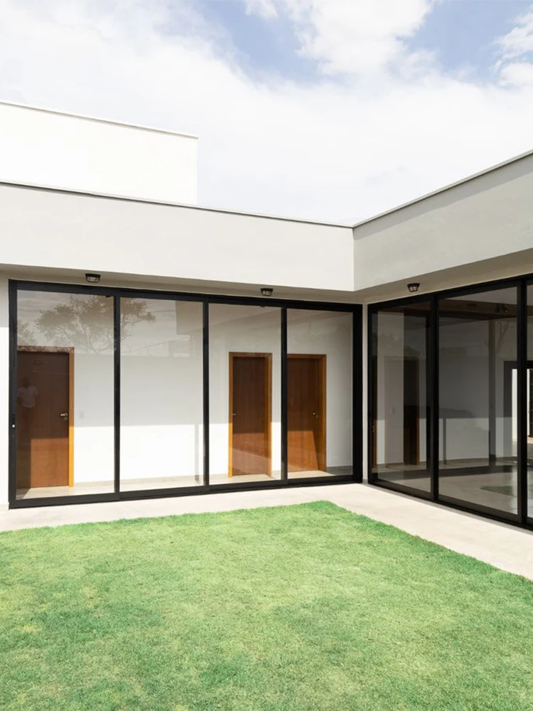 Sixinalu Sliding Door Aluminum Profile Alloy Double Glazed Hurricane Impact Door Exterior Interior Front Door Custom Home Decor