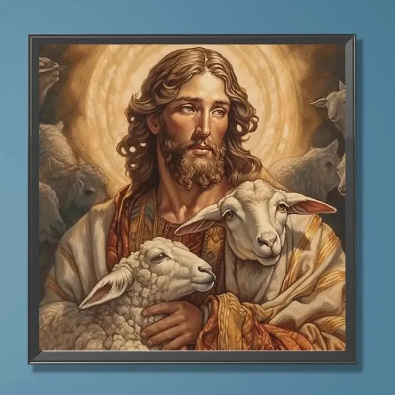 

Holy Jesus and The Lamb Jigsaw Puzzle 500/1024 PCS Holiday Stress Relieving Fun Games Home Decor Holiday Gifts