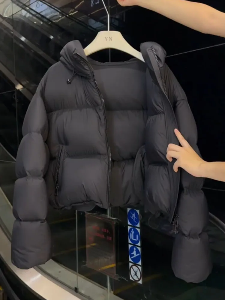 

Sli Unique ort Bla down Jaet Women's Winter 2025 New Small Size Bread Sle Thi Outerwear Korean Straight Cut