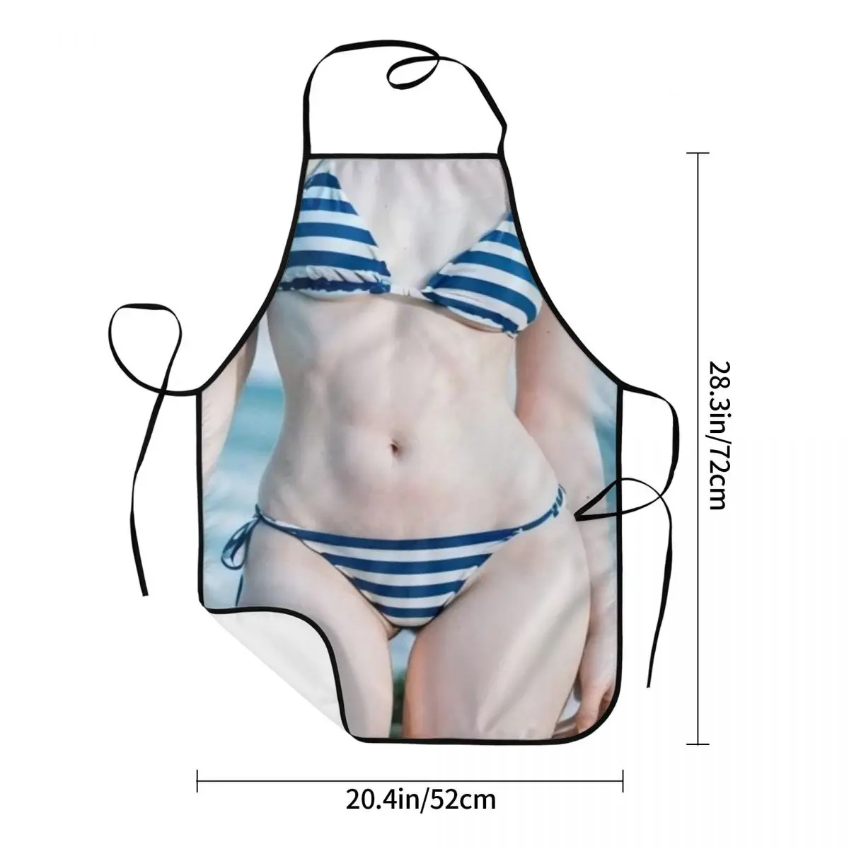 Fun Bikini Kitchen Cooking Apron Chef Halterneck Apron Catering Sleeveless Aprons Men Woman BBQ Waiter Printing Apron