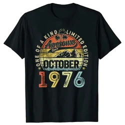 47Years Old Gifts Awesome Since October 1976 47th Birthday T-Shirt Men Summer FatherDays Gifts Graphic Unisex TShirt 2024 cotton