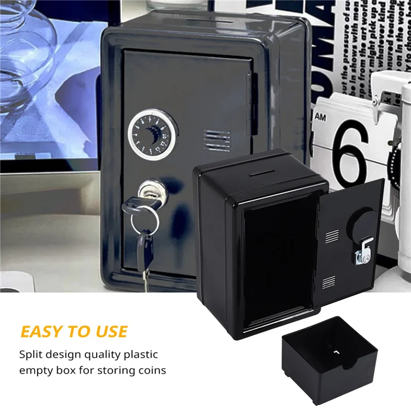 A13E-Safe Box Organizer Iron Desk Decorative Box Piggy Bank Metal Mini Cabinet Money Storage Box Storage Box For Boys