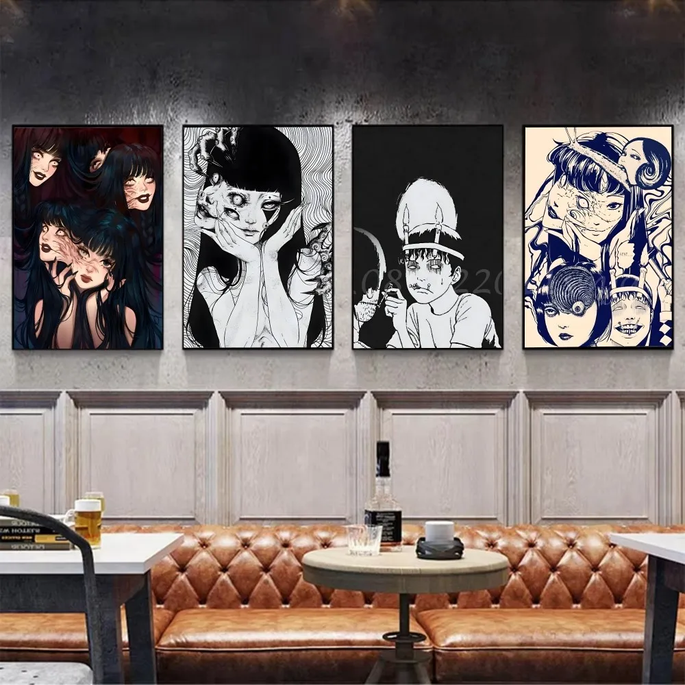1 قطعة Ito Junji Tomie الكلاسيكية خمر المشارك ذاتية اللصق الفن ورق مقاوم للماء ملصق مقهى بار غرفة جدار ديكور