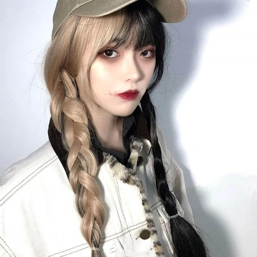 Cosplay Wig Female Princess Cut Bangs Long Straight Hair New Japanese Ji Hair Thin Breathable Lolita Wig  JK Long Hair