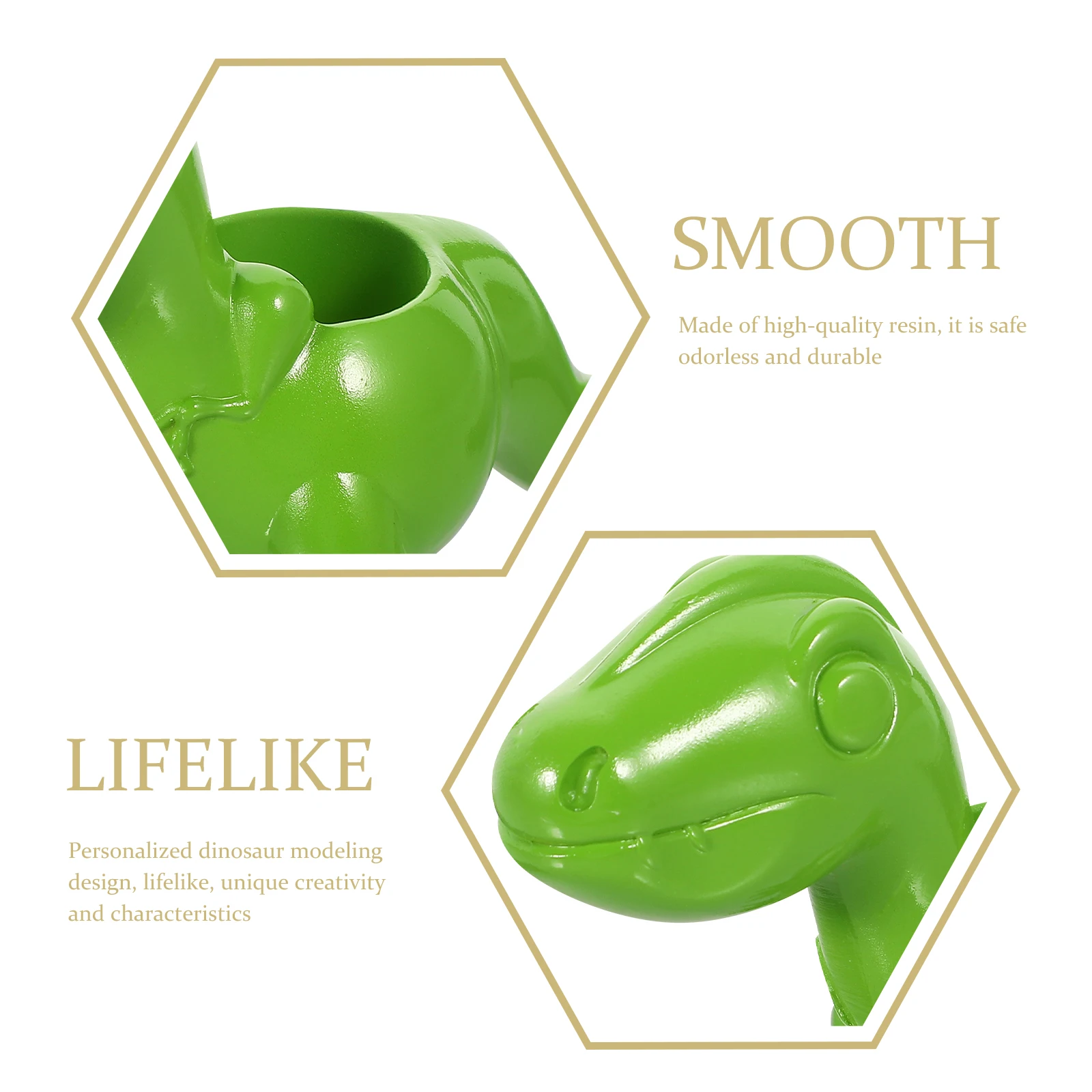 

Cartoon Dinosaur Pen Holder Resin Desktop Stationery Organizer Pencil Container Creative Multifunctional Pot for Office Home