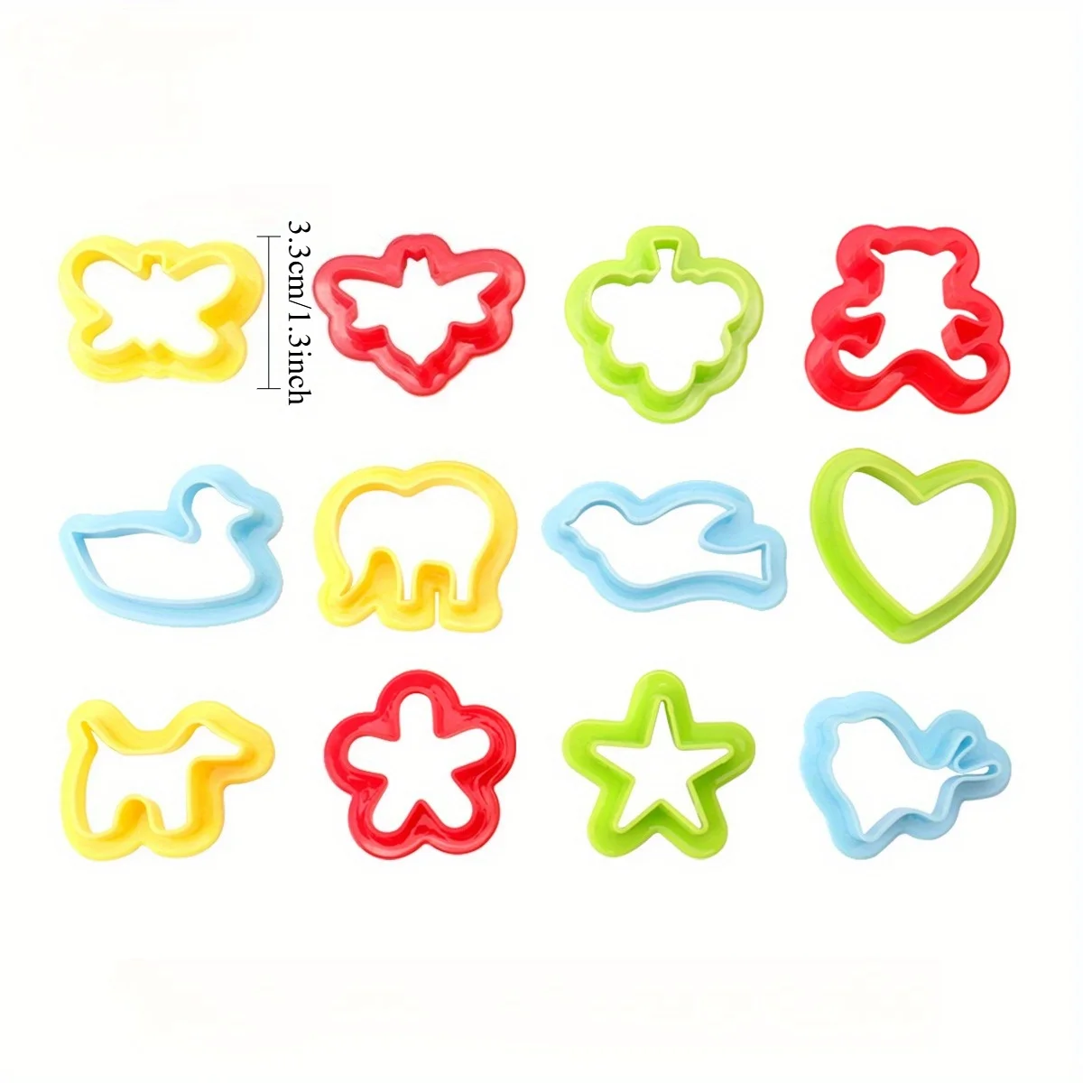 12 peças, conjunto de ferramentas de argila, molde de cerâmica macia diy cortador de argila molde de forma geométrica de polímero, várias cores disponíveis.