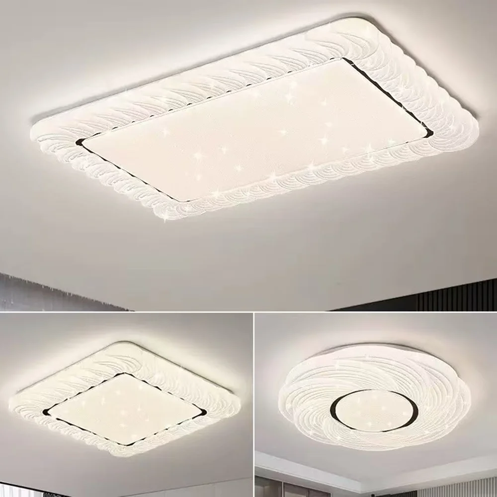 

2025 New LED Ceiling Light Acrylic Material 220V Voltage Remote Control Three Color Dimming 48W Living Room Light