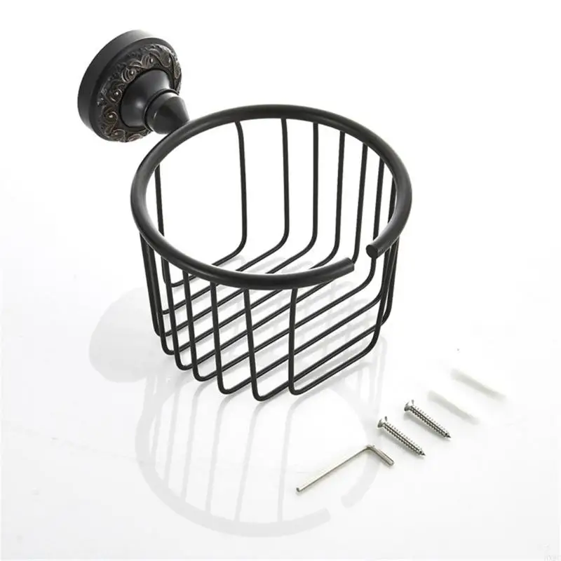 

Metal Tissue Holder Antique Finish Quick Installation Toilet Paper Rack for Home HX6C