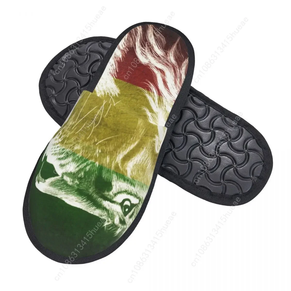 King Of Judah Rastafarian Rasta Lion Guest Slippers for Bedroom Women Custom Print Jamaica Flag Jamaican Proud House Slipper