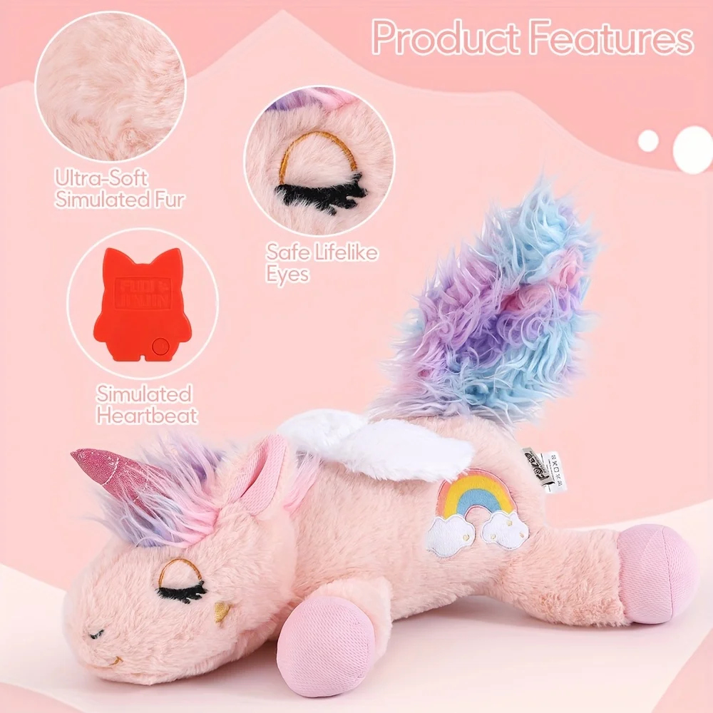 

Heart Beat Dog Toy, Unicorn Puppy Sleeping Buddy Cuddle Toy Dog Soothing Plush Toy, Crate Training Puppy Stuffed Animal Gift Toy
