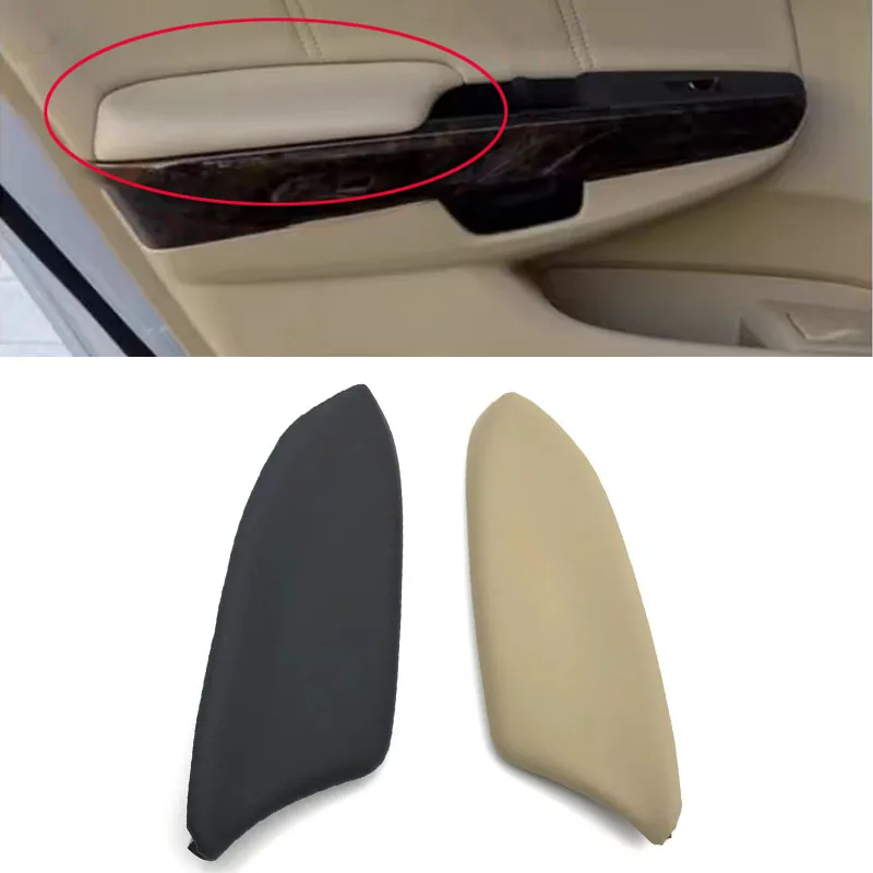 Car Leather Door Armrest Cover Trim Panel Interior Door Handle Lid Decoration Beige/Black for Honda Accord 8th Gen 2008-2013