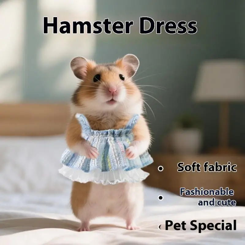 Wear And Bite Resistant Four Seasons Little Pet Hamster Golden Bear Flower Branch Mouse Knitted Lace Skirt Harness Pet Vest