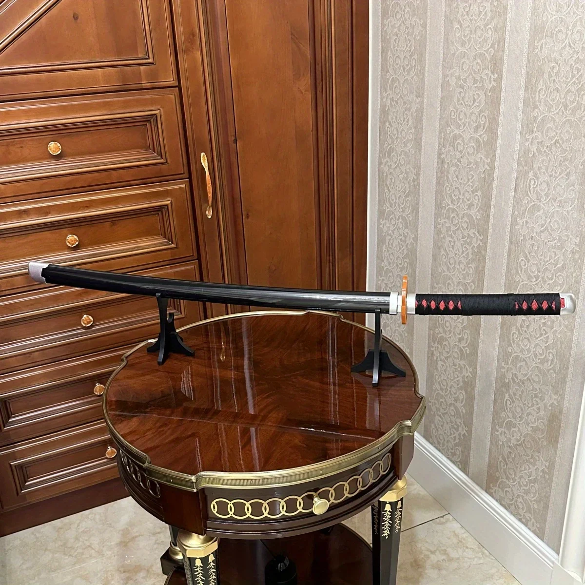 39,3-calowy miecz katana Demon Slayer Kamado Tanjirou, drewniany miecz ninja, szabla, japońska katana, szabla, akcesoria do cosplay, rekwizyt, zabawka