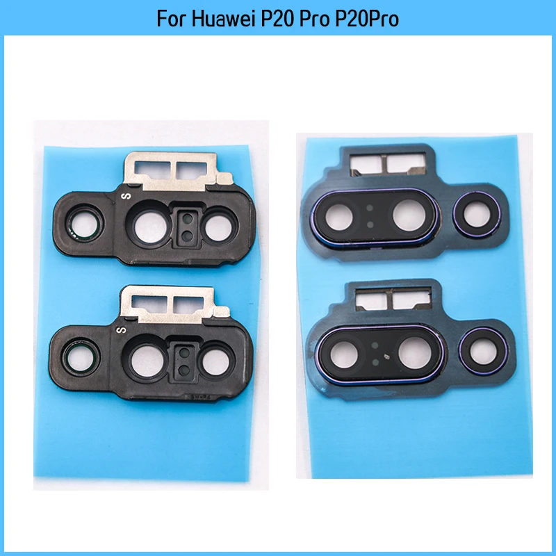 New For Huawei P20 Pro P20Pro Rear Back Camera Lens Glass Cover With Frame Ring Cover Adhesive Sticker Replacement Part