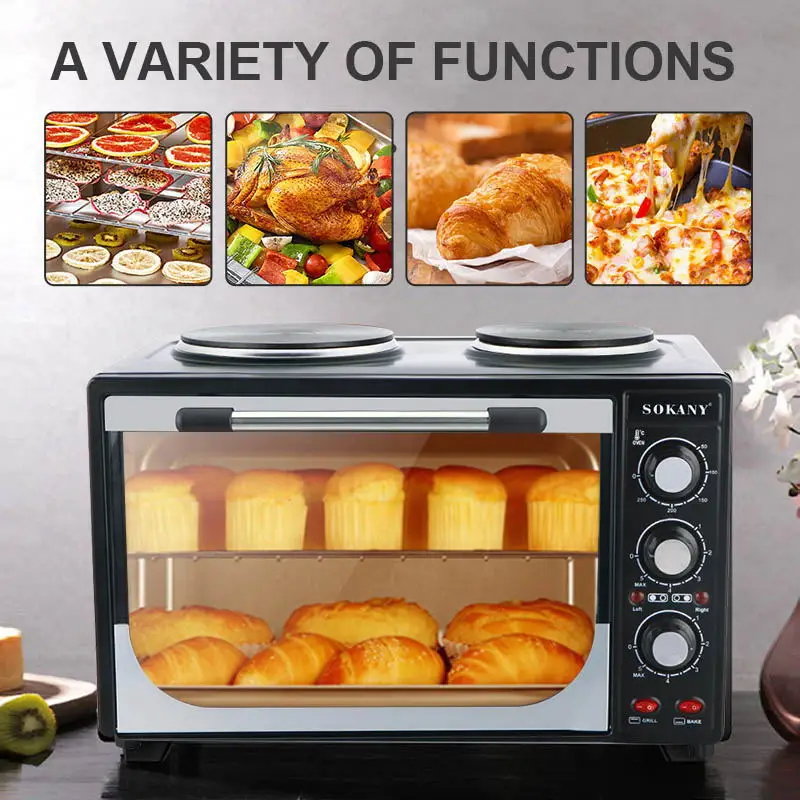 35L Countertop Toaster Oven, Multi-Function with Bake, Toast and Broiler, 3200 Watts, Timer and Auto-shutoff