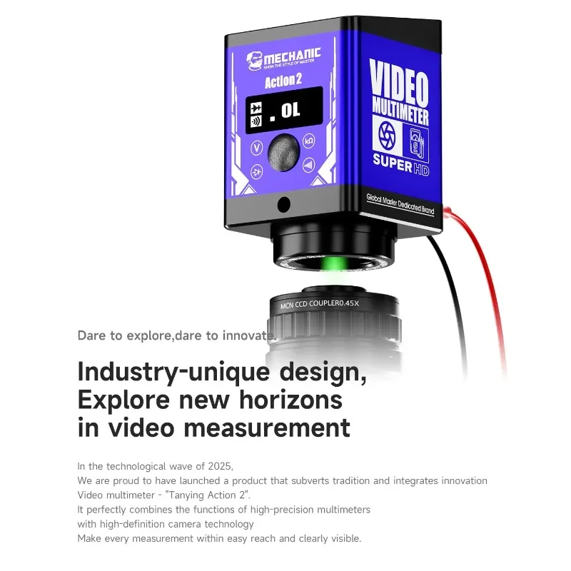 독특한 Mechanic Action2 비디오 멀티미터 현미경 산업용 카메라 (휴대폰용 전자 이미지 헤드 4K 고화질 센서 포함)