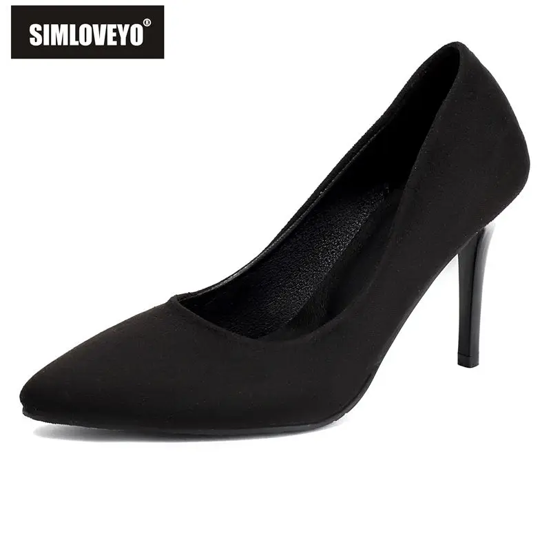 

Новейшие женские туфли на высоком каблуке 9 см с острым носком, тонкий каблук, без застежек, большие размеры 43, 44, 45, 46, вечерние туфли, обувь для весны 2026 года