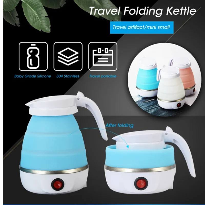 600ML Foldable And Portable Teapot Water Heater Household Travel Electric Water Kettle Kitchen Appliances Water Boiling Pot