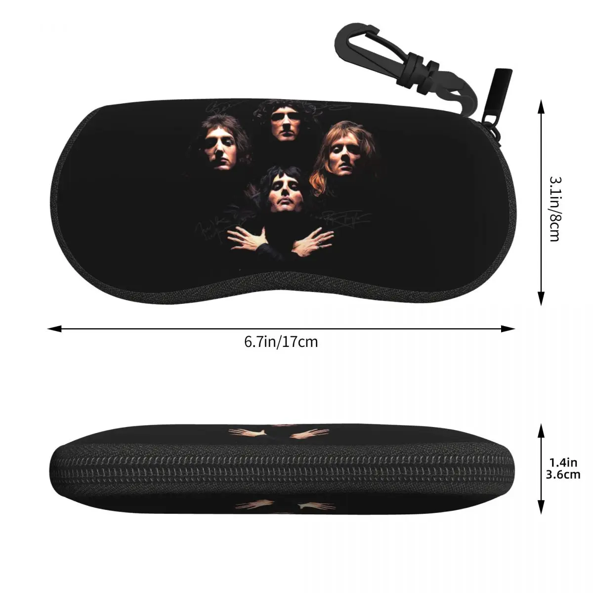 Custom Freddie Mercury Heavy Metal Glasses Case Cool Rock Band Shell Eyeglasses Case Sunglasses Box