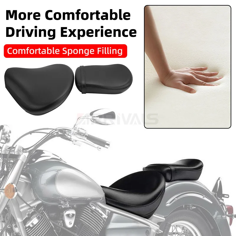 Moto Anteriore Rider Conducente Sedile Passeggero Posteriore Cuscino Sedile Per Yamaha V Star 1100 XVS1100 Classic Custom 1999-2011