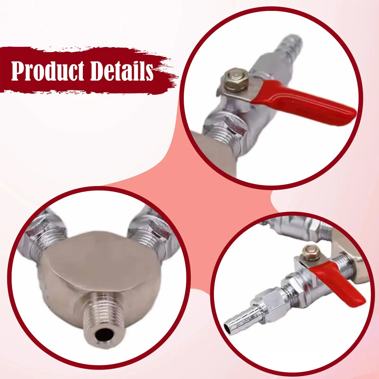 Two Way Splitter Metal CO2 Gas Manifold 2 Outlet Distributor Precise Flow Valve for Brewing Equipment