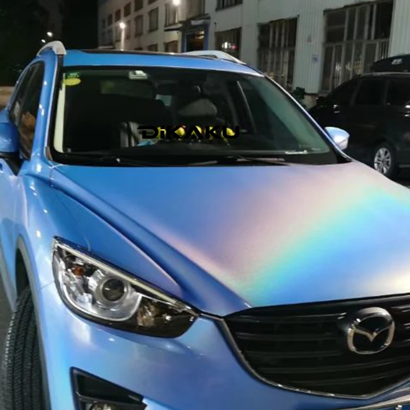 Highest Quality Sparkle Glossy Iridescence Laser Blue Vinyl Wrap Foil With Air Free Bubble For Vehicle And Motorcycle