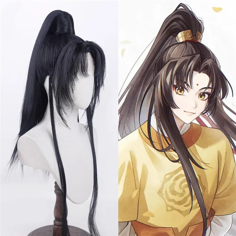 

Готовый стильный парик Cos Jin Ling Grandmaster of Demonic Cultivation, парики для косплея, черные, как парики для ролевых игр для вечеринки на Хэллоуин