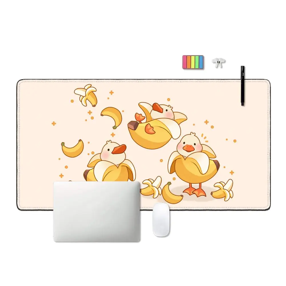 Kawaii Anime Ente Illustration Gaming Mauspad großes Mauspad Laptop süßes und minimalistisches Schreibtischunterlage im Elementstil Gamer Pad