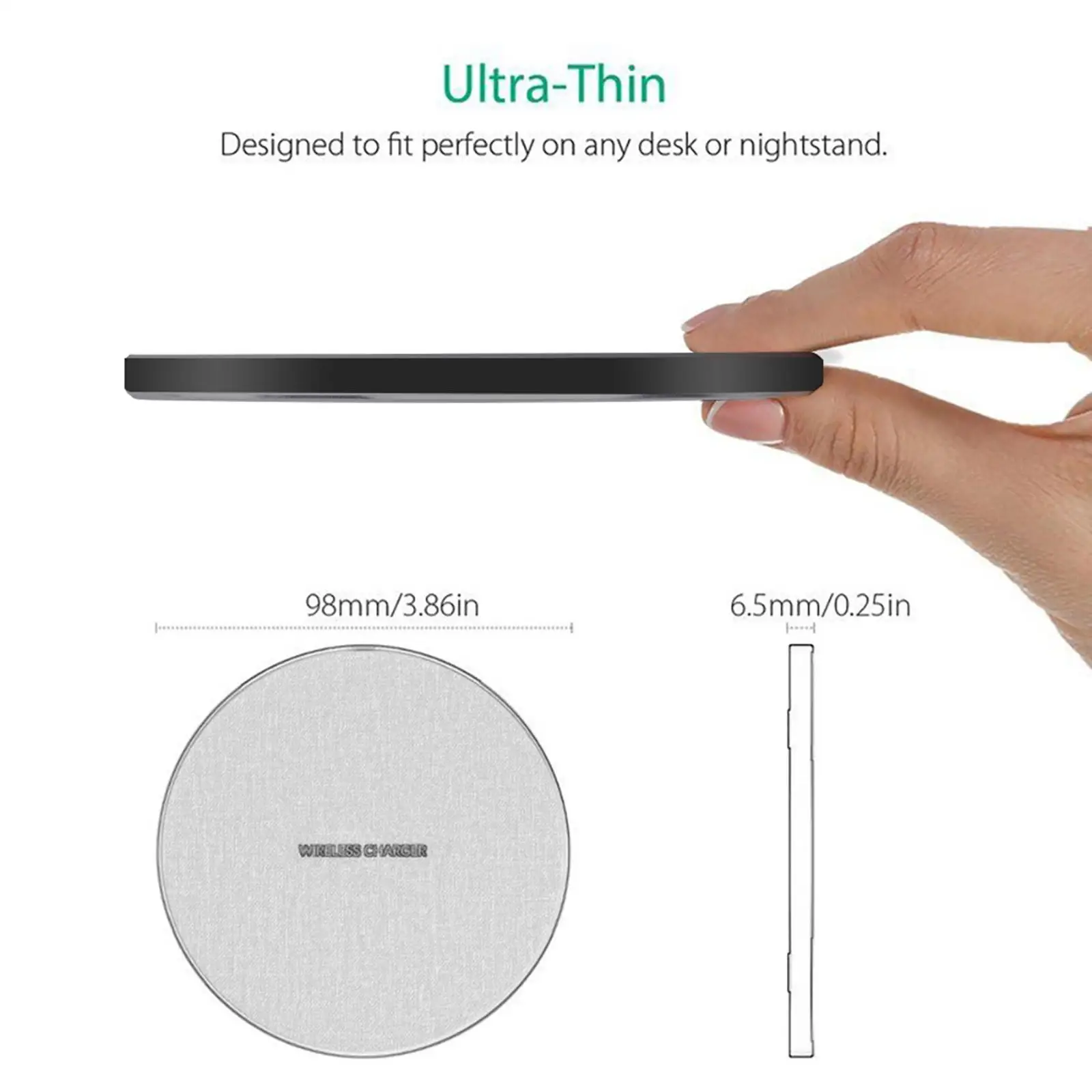 Wireless Charger Pad 15W Portable Fast Charging Station Usb Type C for Apple Iphone Samsung Xiaomi Bedside
