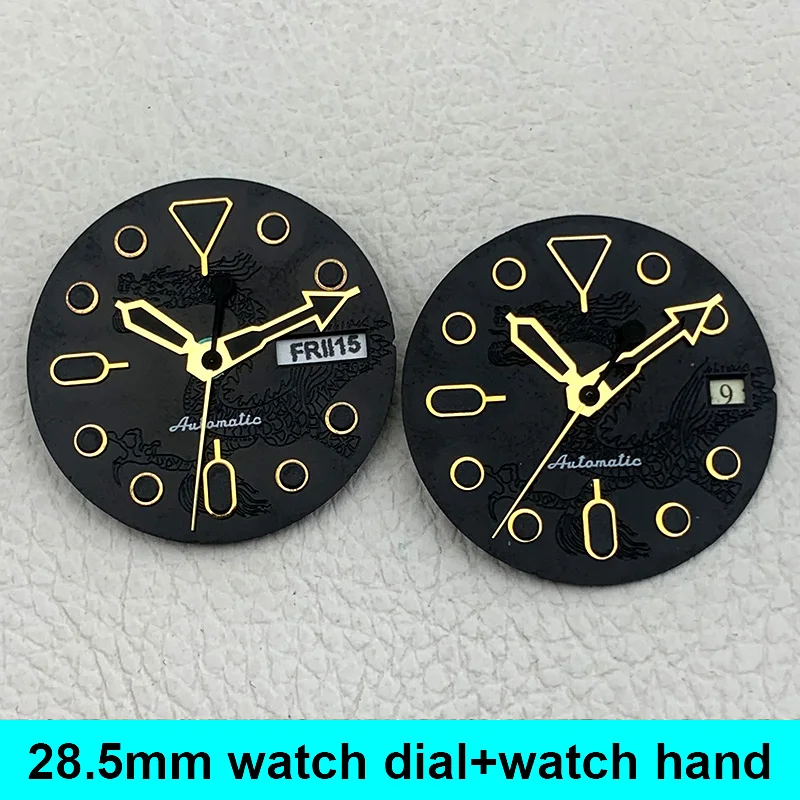 

Mod Green Blue Luminous 28.5mm Watch Dial and Watch Hand Fit NH35 Movement for SKX007 6105 SRPD Tuna Monster Turtle Watch Case