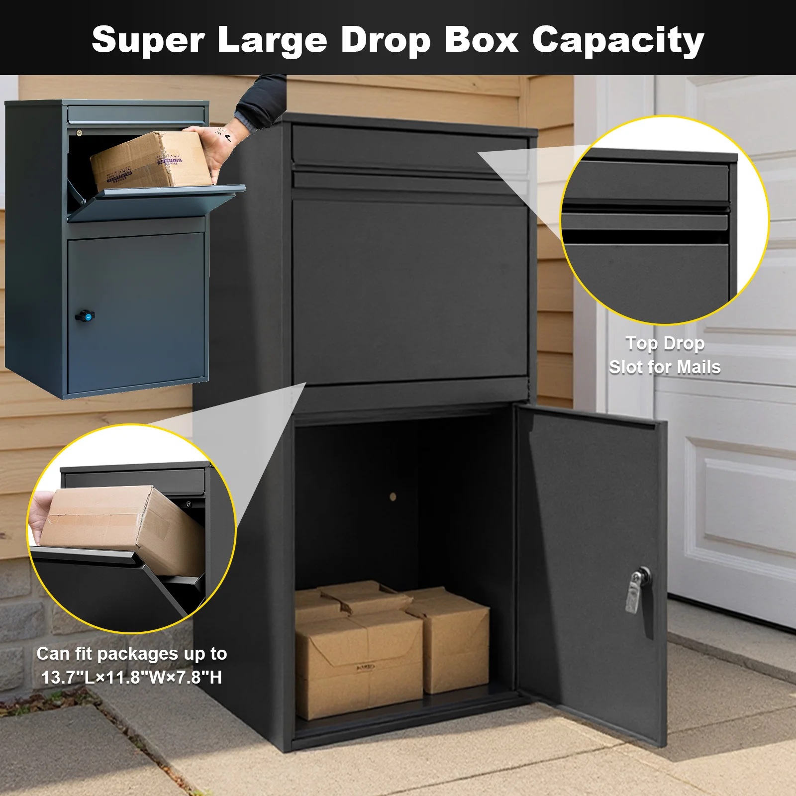 

Коробка для доставки пакетов с замком Очень большие коробки для пакетов с защитой от кражи для улицы и дома