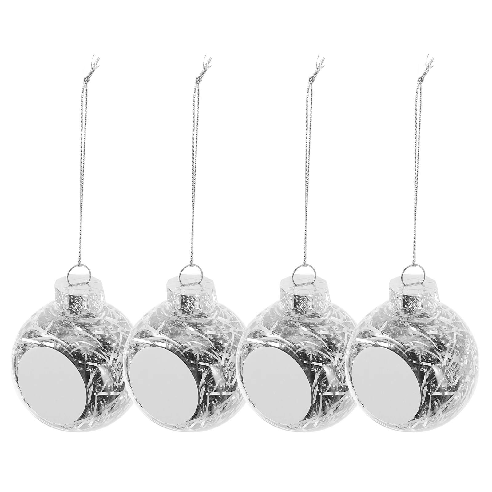 

4pcs Fillable Christmas Baubles Hanging Decorations Clear Plastic Ornament Balls Diy Crafts Xmas Tree Wedding Party Decor Easy