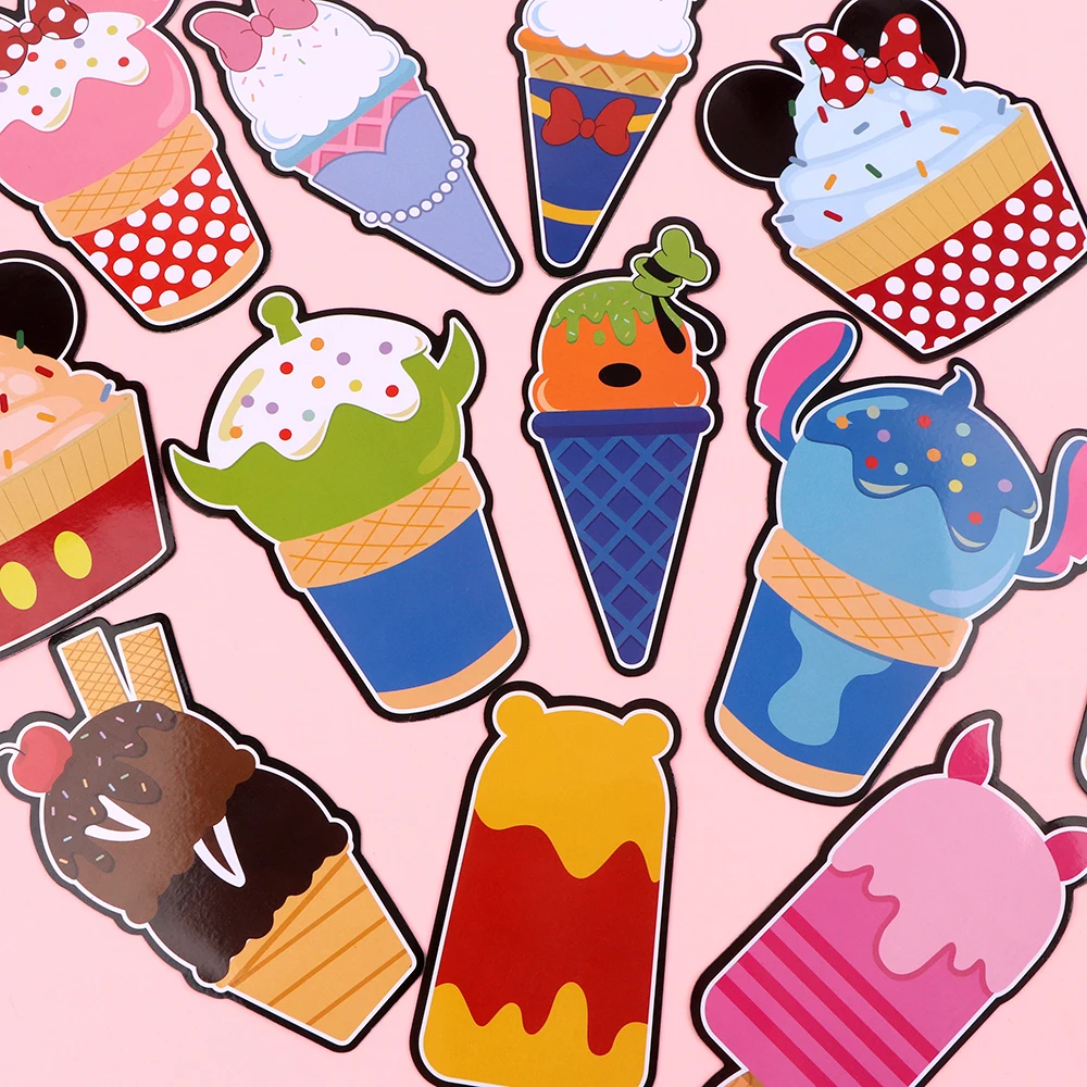 12 قطعة ديزني ميكي ماوس كوب كعكة شكل مغناطيس الباب غرزة الثلاجة الغريبة الآيس كريم ملصقات المغناطيسي للديكور المنزل