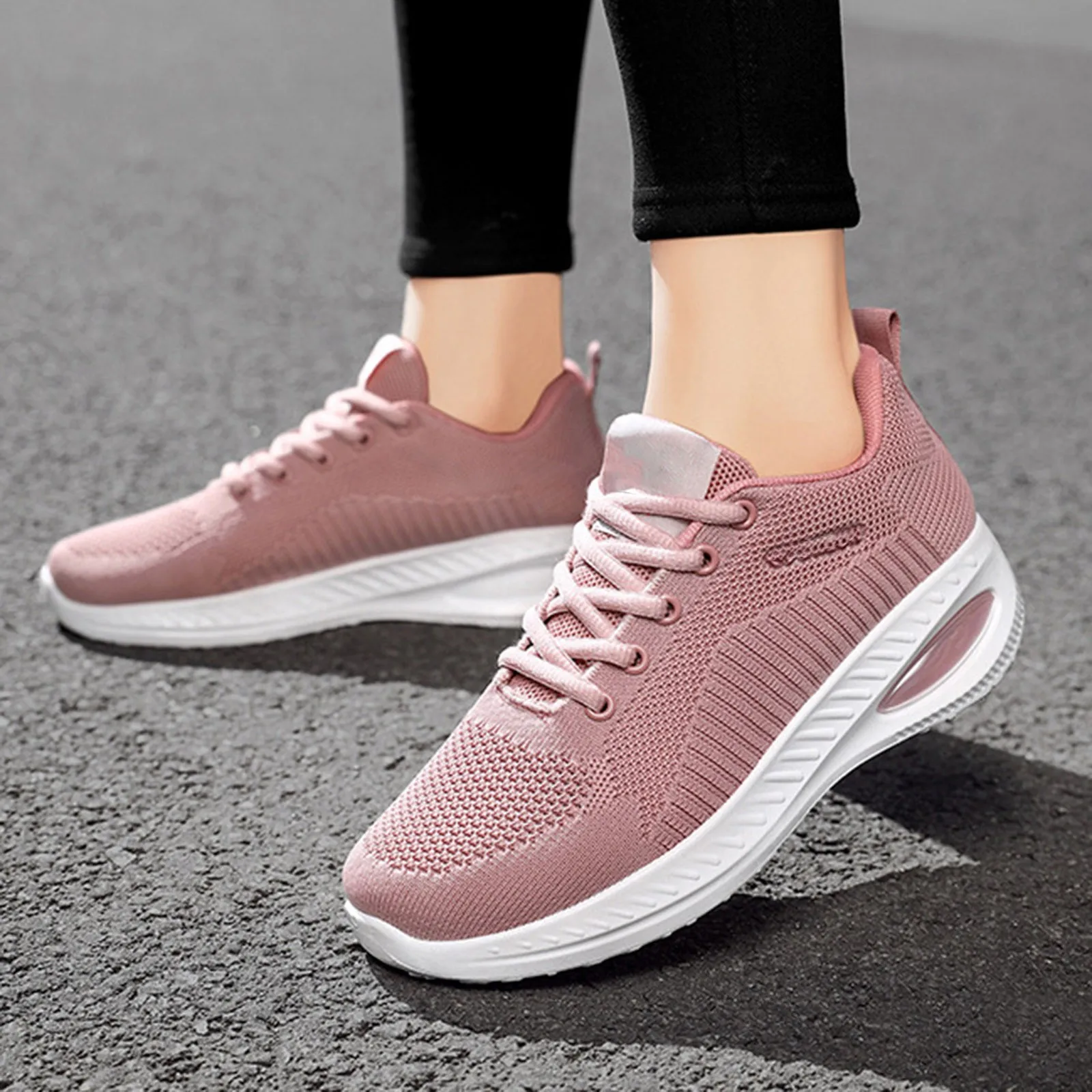 Women Casual Shoes Breathable Walking Mesh Flat Shoes Platform Sneakers Women Tennis Gym Vulcanized Shoes White Female Footwear