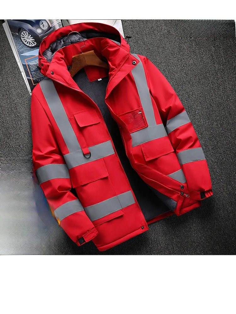 

Утепленная хлопковая рабочая куртка для мужчин: свободная, водонепроницаемая, морозостойкая, повседневная, для защиты на производстве