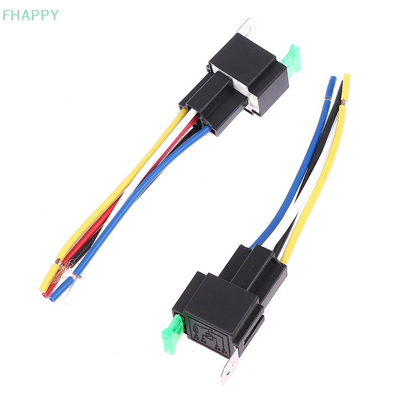 Relé automático con voltaje de bobina de fusible, Rel de vehículo, 12V, 24V, CC, 4 pines, 5 pines, 30A, 4 P, 24V, 4 P, 12V, 5 P, 1 unidad