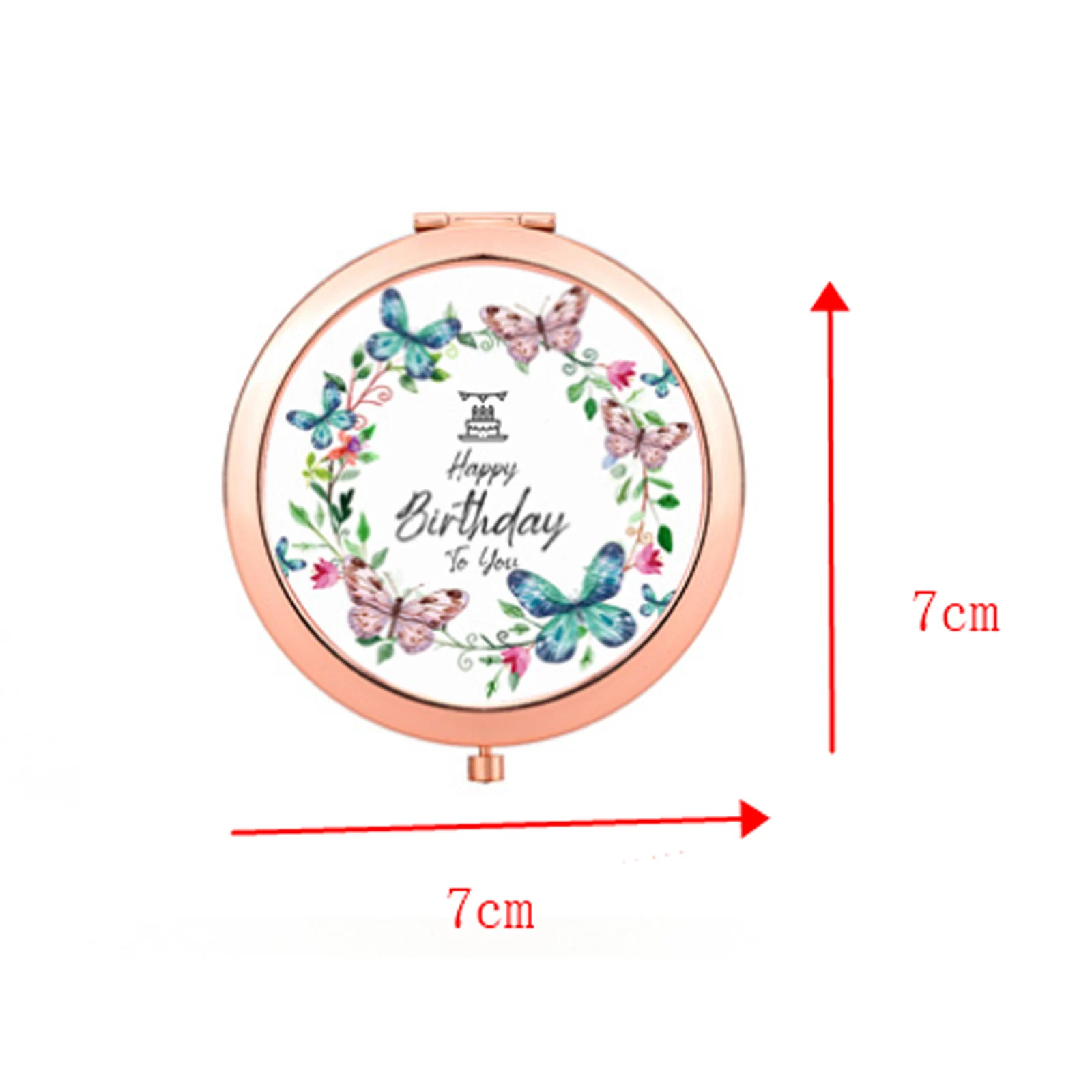 Miroirs de maquillage ronds et compacts, 1 pièce, pour déterminer la vanité, portables, double face, pliables, bénédiction, cadeaux d'anniversaire pour amis