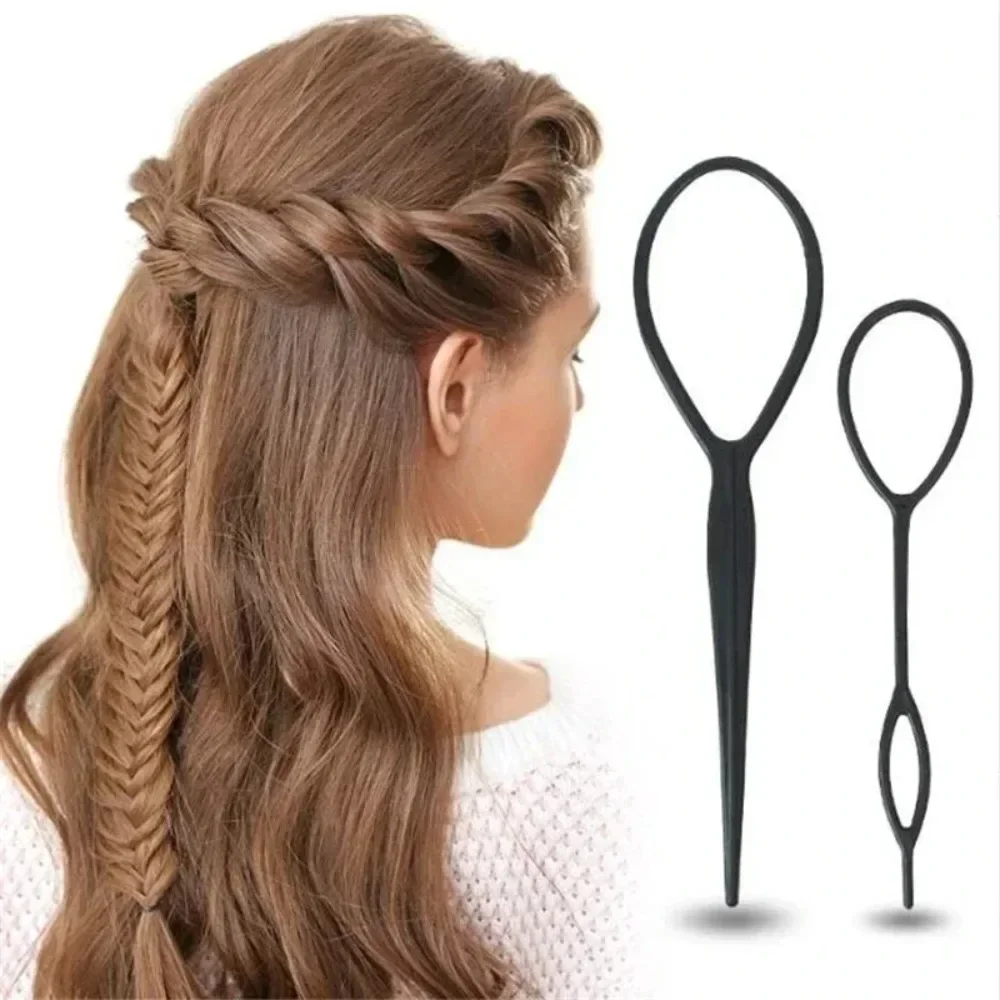 4Pcs/Set Women Lazy Hair Weaving Tool Professional Girl Plastic Needle Ponytail Holder Bun Head Wedding Hair Braid Styling Tools