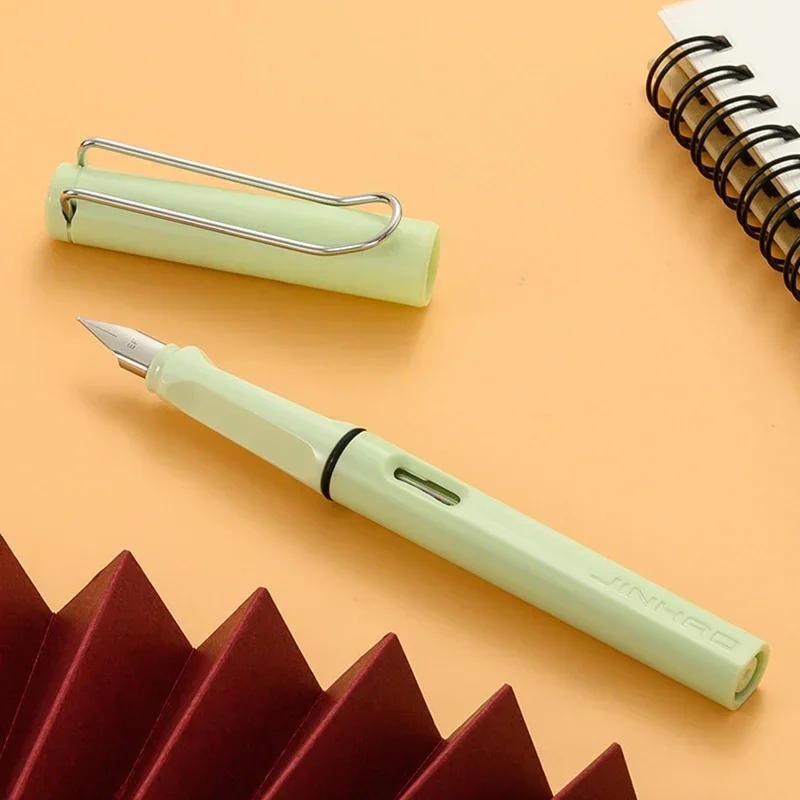 JINHAO 619 قلم حبر معكرون بلاستيكي ملون لطلاب المدارس الابتدائية والثانوية ممارسة قلم الخط
